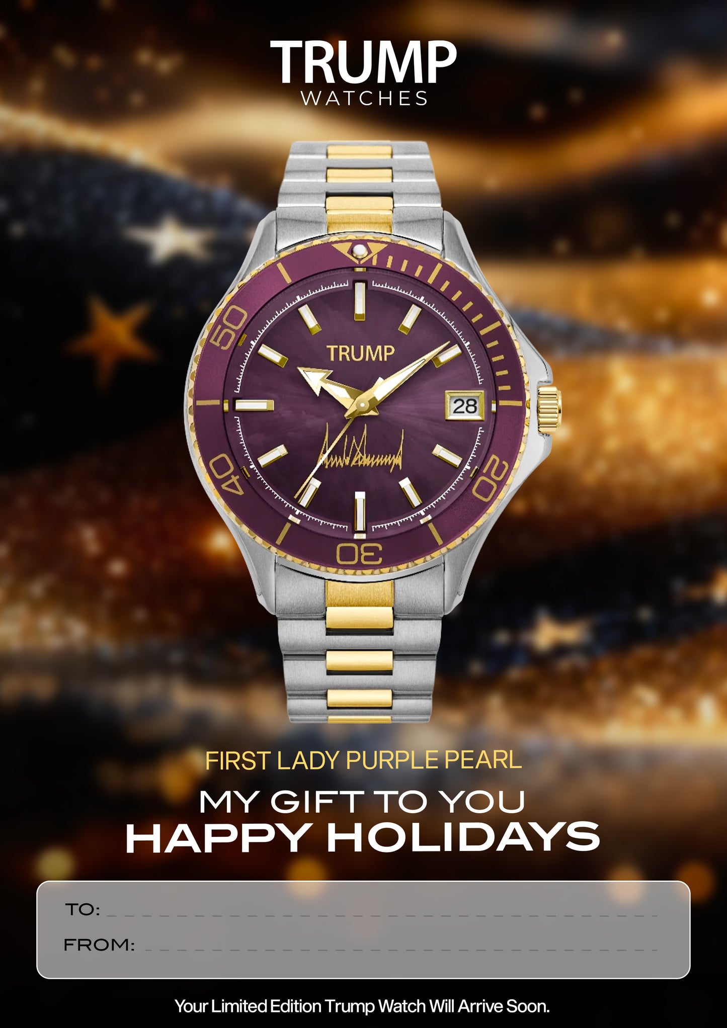 First Lady Purple - Holiday Card