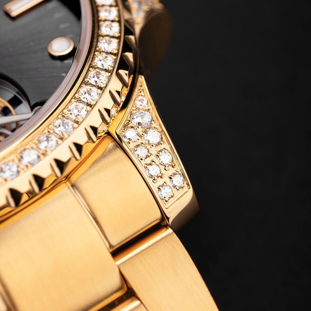 The Black & Gold Tourbillon Diamond Watch