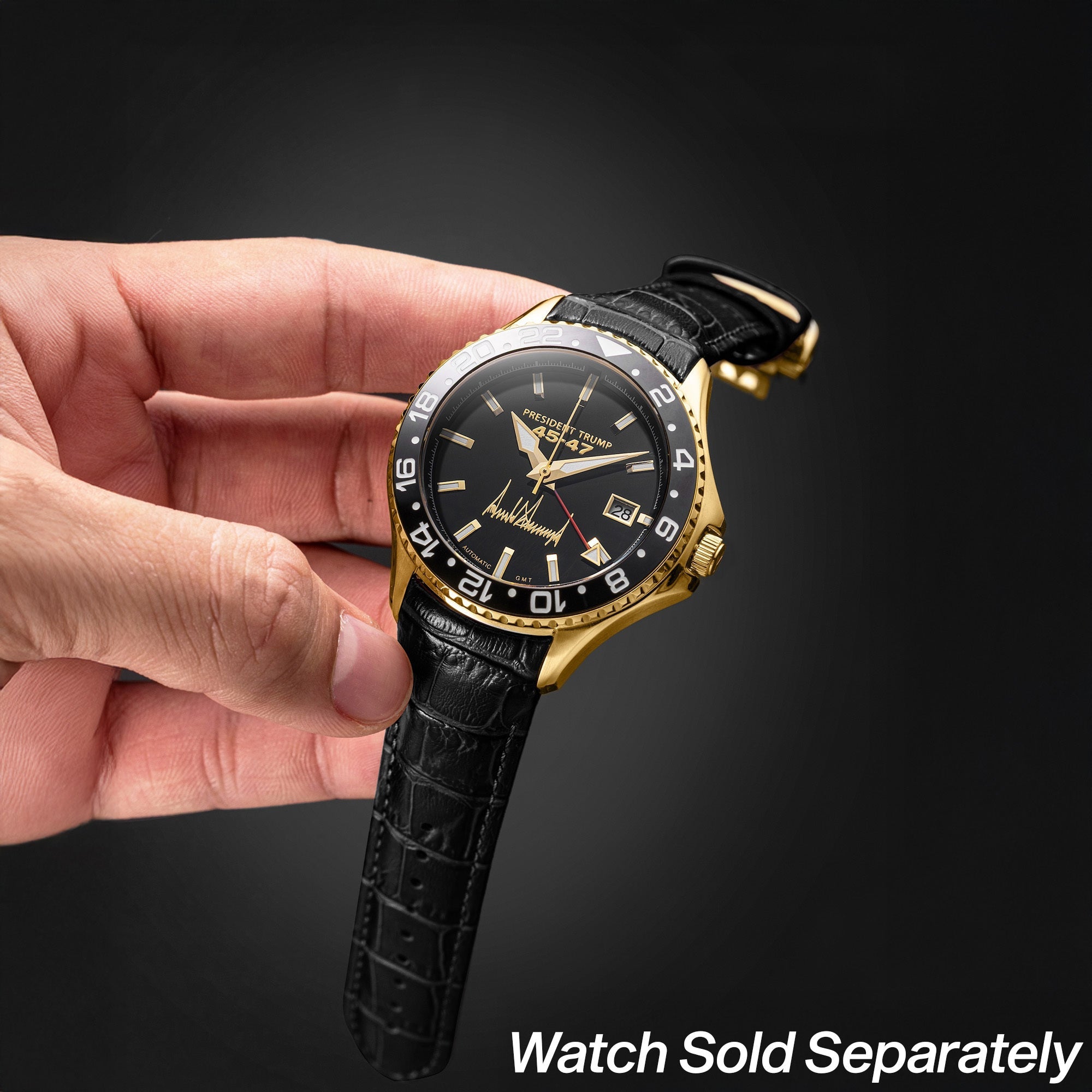Fight Fight Fight Black Leather Strap | Trump Watches