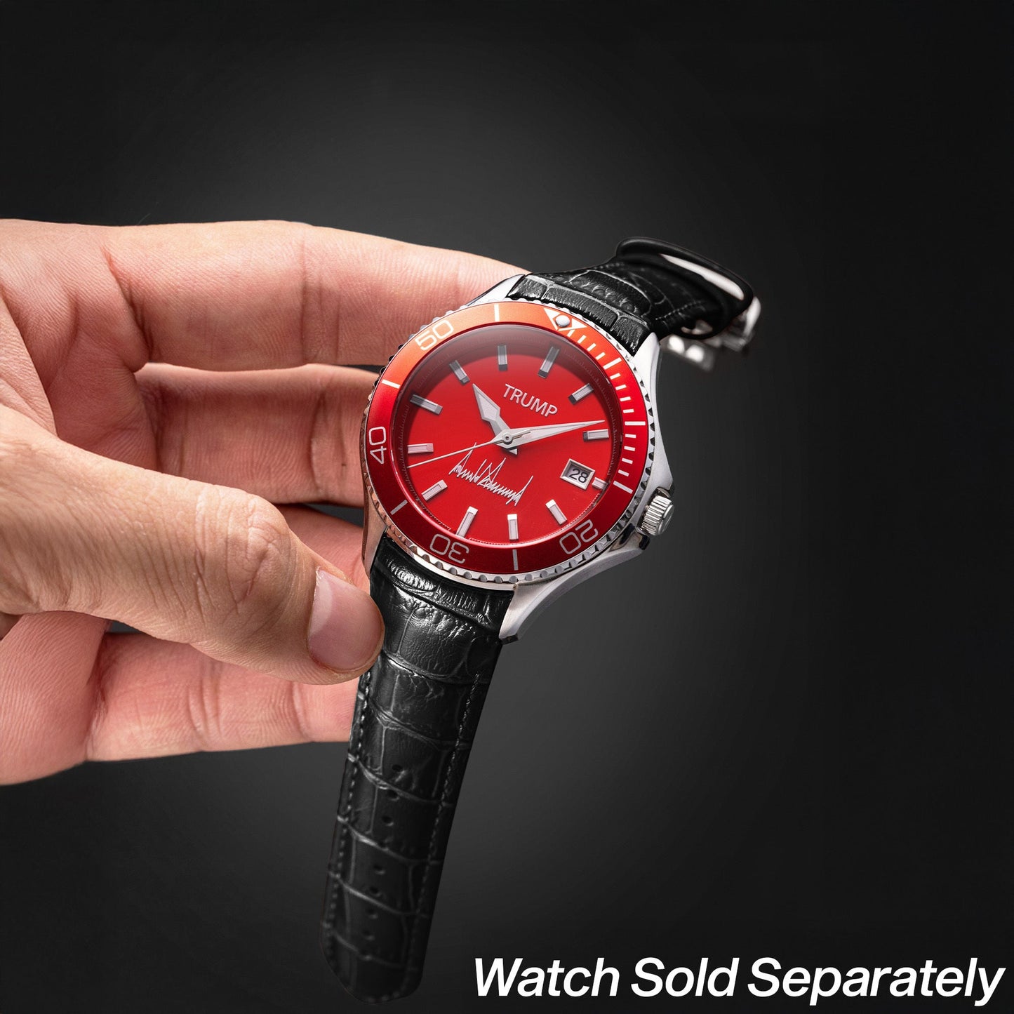 Fight Fight Fight Black Leather Strap - Trump Watches