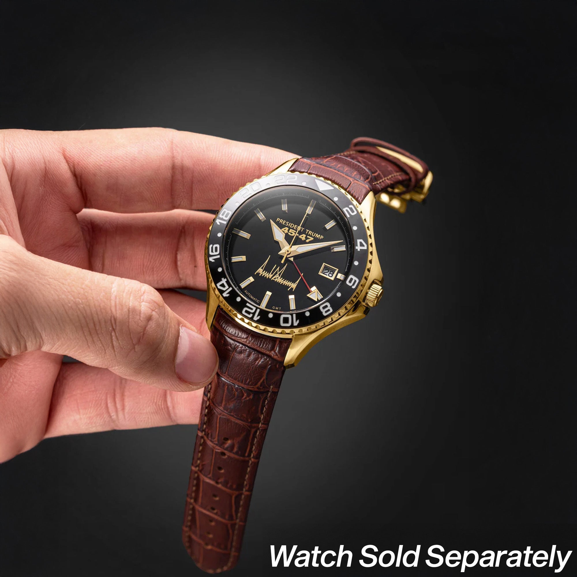 Fight Fight Fight Brown Leather Strap | Trump Watches