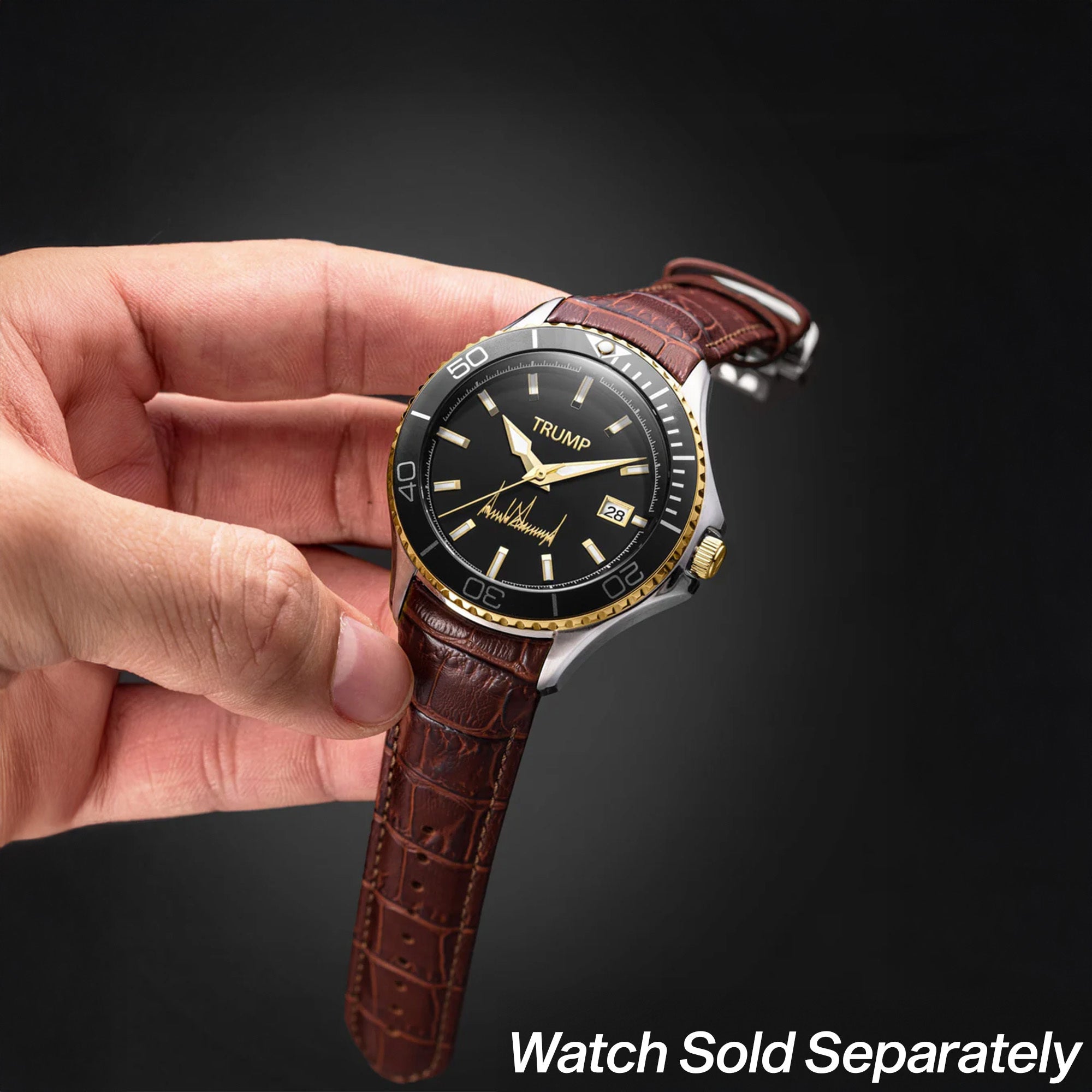 Fight Fight Fight Brown Leather Strap | Trump Watches