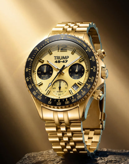 Fight Fight Fight Chronograph Gold Tone - Trump Watches