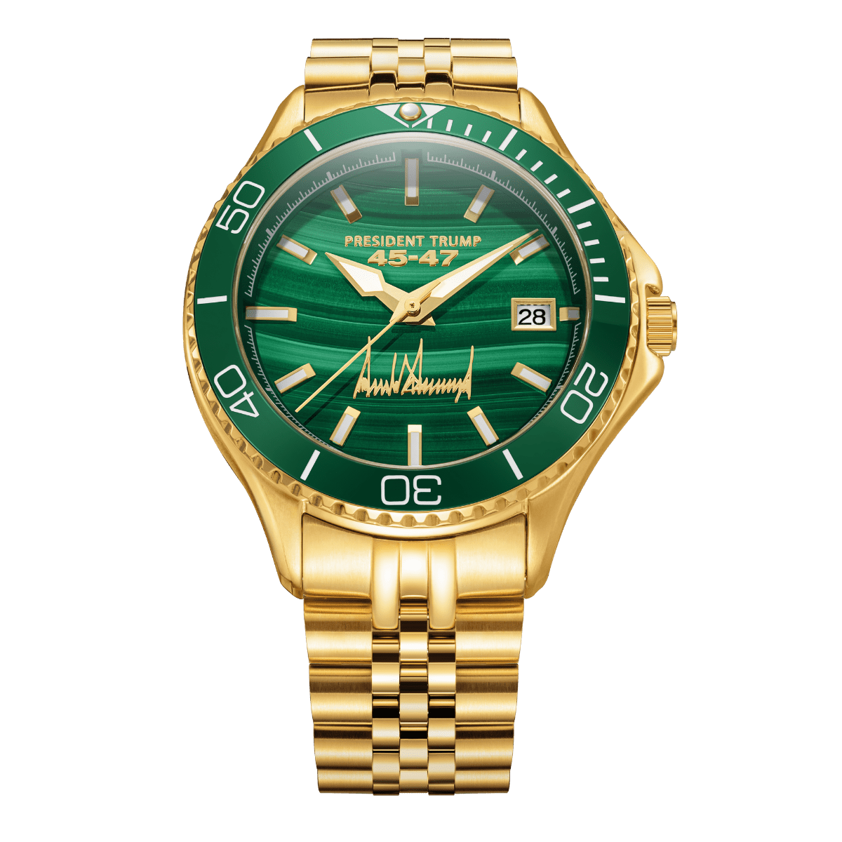 Fight Fight Fight Malachite - Trump Watches