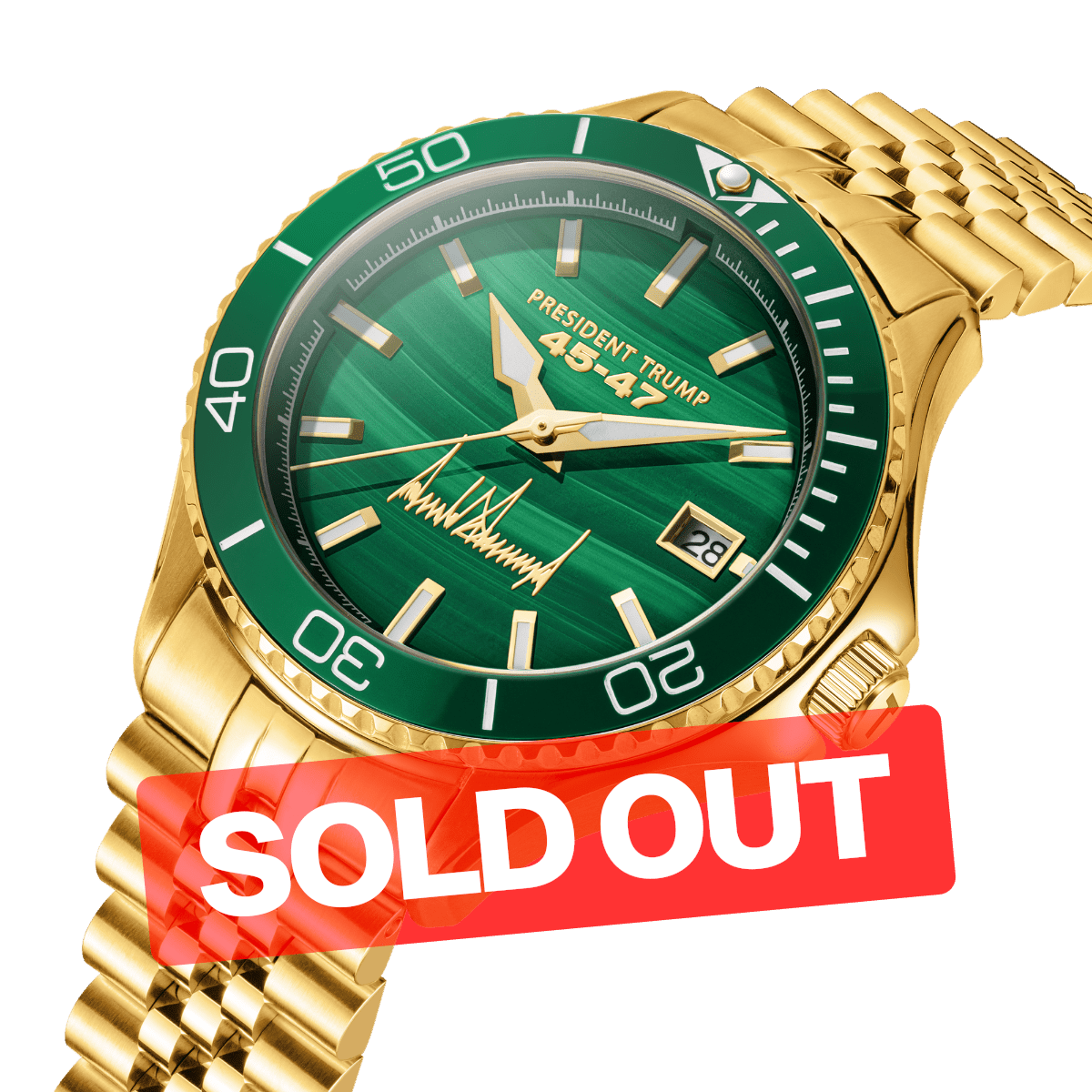 Fight Fight Fight Malachite - Trump Watches